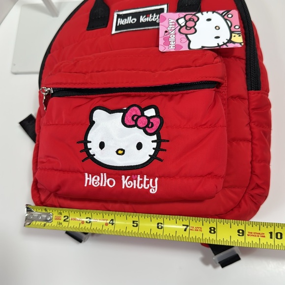Hello Kitty Quilted Red Mini Backpack Embroidered Bag Zipper Charm Y2K - Picture 13 of 16